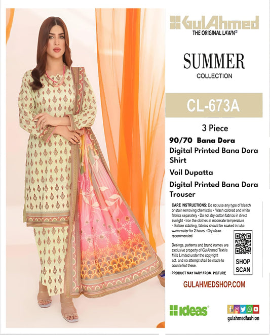 GULAHMED STRIPE LAWN BANADORA 3PC