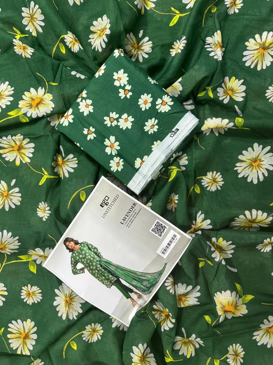 EGO Green (S+D) UNSTITCHED 2PCS DIGITAL PRINTED LAWN COLLECTION