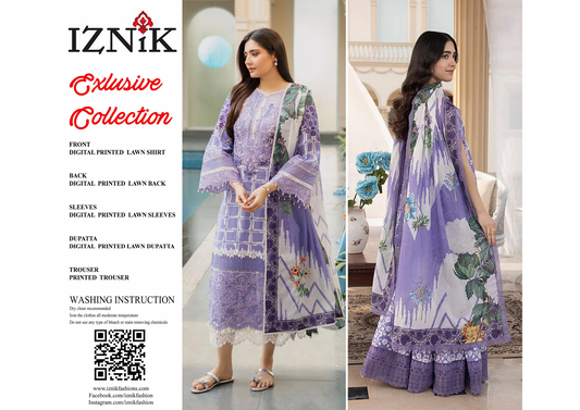 Iznik Lawn Unstitched 3 Pieces in Wholesale Price 🔥🧡