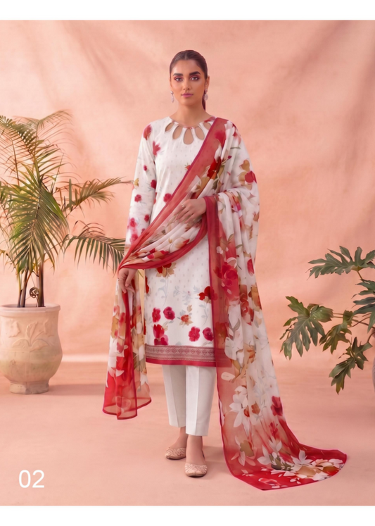 Izhaan Moosa Jee D #02 - 3pcs Unstitched Printed Collection