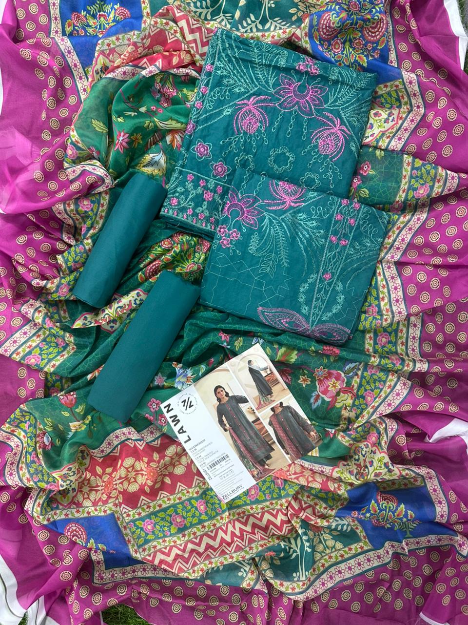 Zellbury Embroidery D.C:- WUS26E30714 Lawn 3Pcs Collection