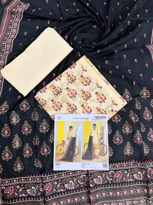 BANARSI BY MJ SIGNATURE DIGITAL PRINTED 3PC LAWN COLLECTION Design #D-A0301-01