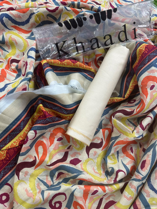 Khaadi Beige Multi Printed 2Pcs