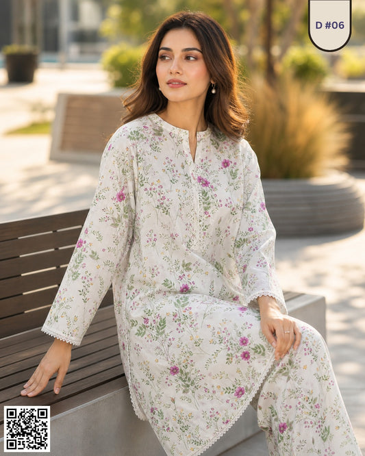 Saira & Samina Stitched 2PCs (S+T) Collection D #06