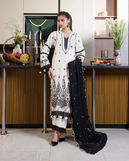 🌸✨ Zellbury Signature Unstitched Fancy Chikankari Luxury 3 Pieces ✨🌸