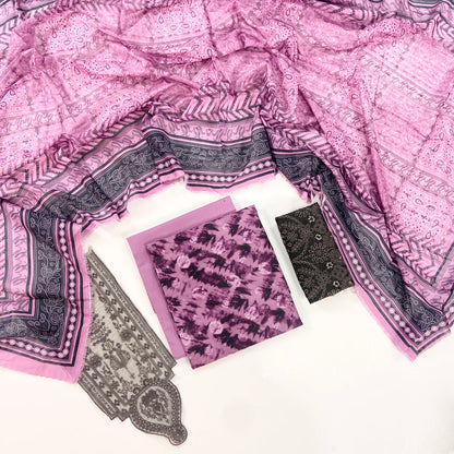 Fleur By Almeerah - Plum Vanta – Digital Chundri Lawn
