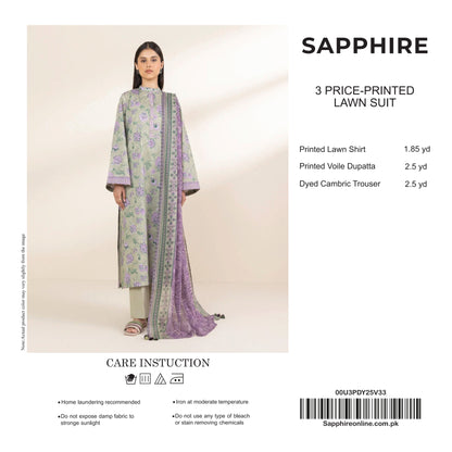 Sapphire Unstitched Lawn 3P