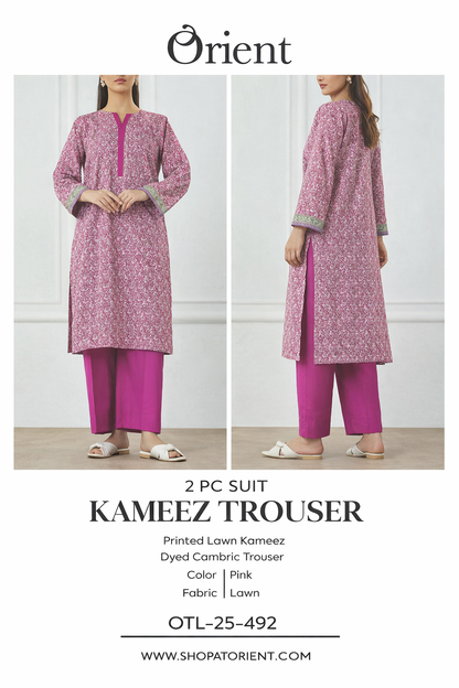 ✨ORIENT 100% ORIGINAL Unstitched Lawn 2 Piece ✨ Design: OTL-25-492