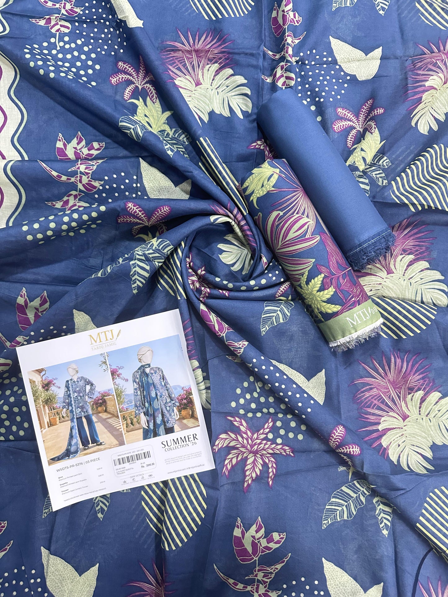 MTJ Original (WSDTS-PR-5376) Printed Lawn Unstitched Collection – Summer 2026