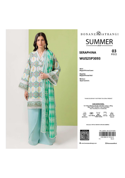 BONANZA SATRANGI (D.C:- WUS25P3093)3PCS  UNSTITCHED COLLECTION