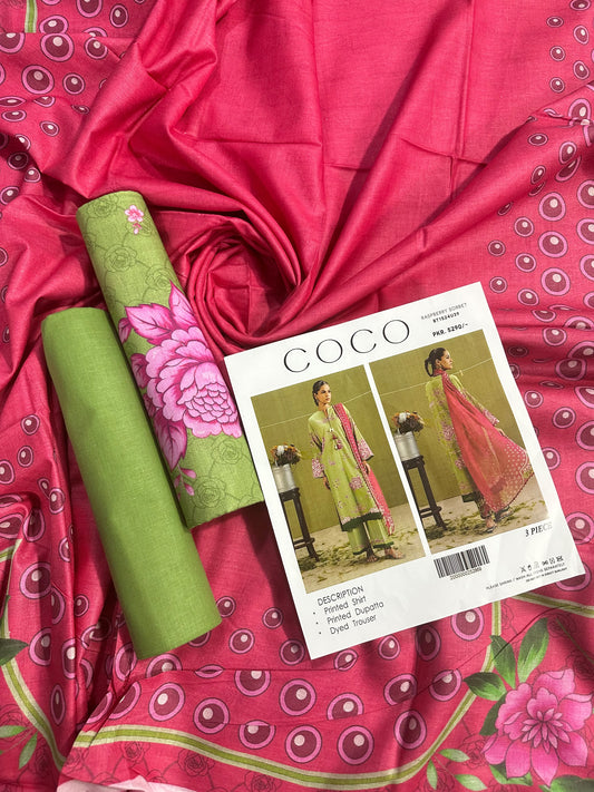 Coco Olive Green Printed 3Pcs
