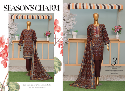 🌸 MTF Digital Printed Doria Embroidered Cotton Collection 2025 🌸 ✨ ELARA ✨