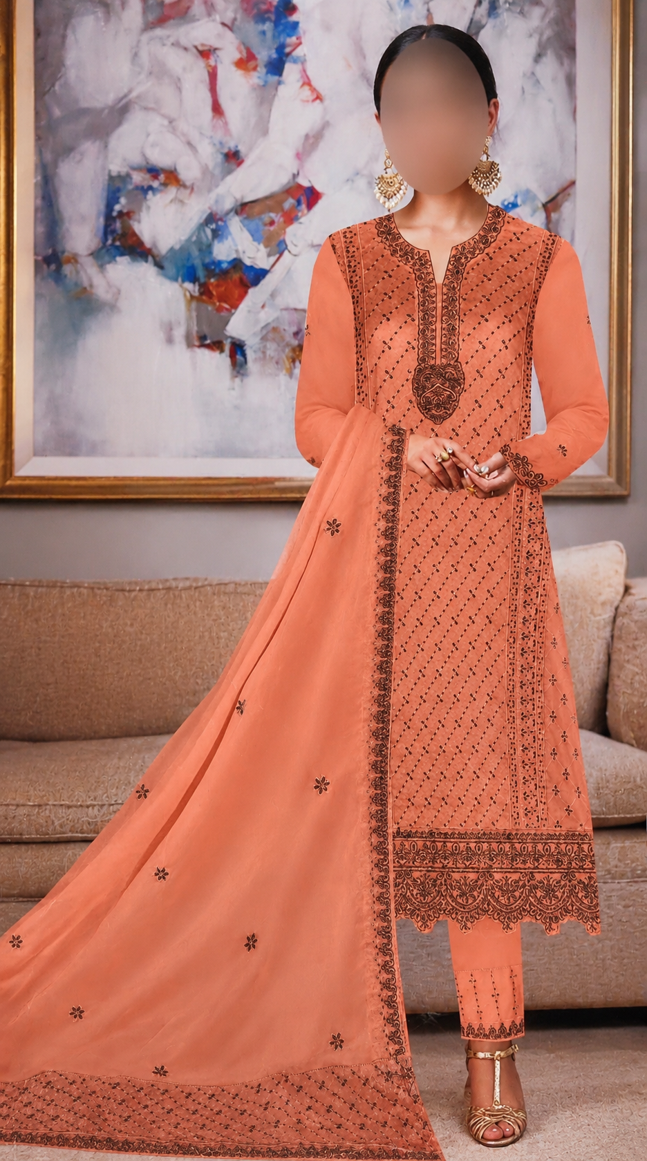 Minaaish 3Pcs Embroidery Randomly Any Color/Any Design