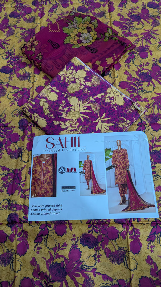 Aifa Printed Lawn AH-SH-25103 3Pcs