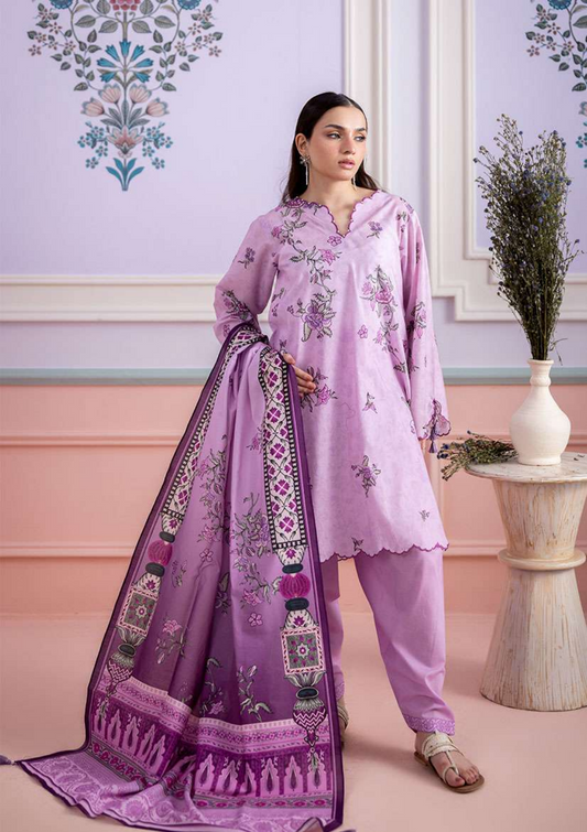 ZELLBURY Unstitched 3pcs Lawn Collection D.C:- WUS26X30887