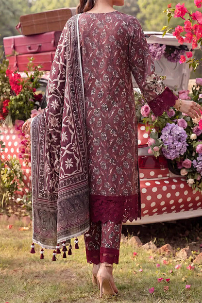 Floral Fusion By Almeerah D-8 -  3Pcs Printed Stripe Collection