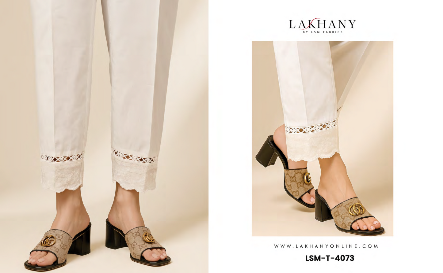 Lakhany 100 % Stitched Bottom in White 🤍