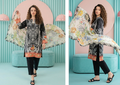 SALINA D-10 DIGITAL PRINTED LAWN  3PCS