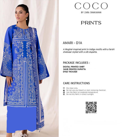 COCO by Zara Shahjahan Digital Printed Lawn | 3 Piece Collection