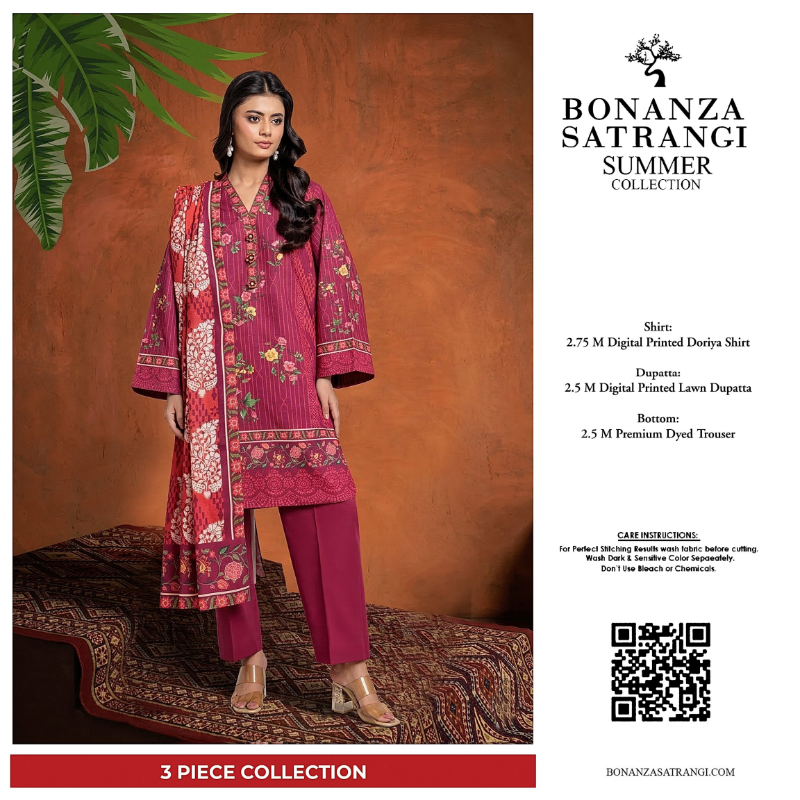 Bonanza Satrangi Kyra 3 PCs Doriya Lawn Unstitched Collection
