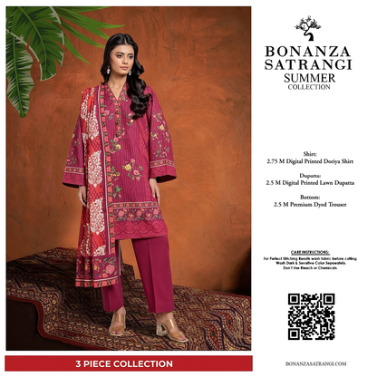 Bonanza Satrangi Kyra 3 PCs Doriya Lawn Unstitched Collection