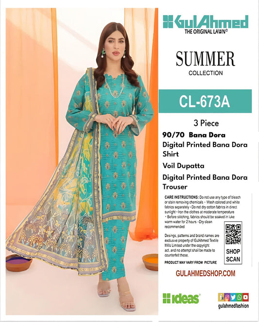 GULAHMED STRIPE LAWN BANADORA 3PC