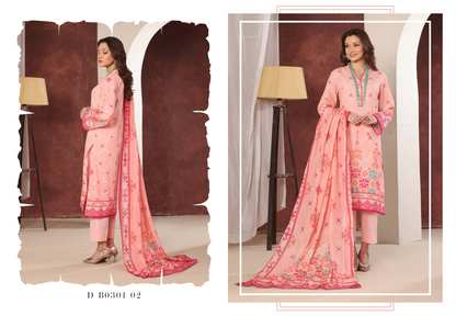 Izhan Magic Premium Digital Printed 3PC Lawn Unstitched Collection Vol.03 - D B0301 02