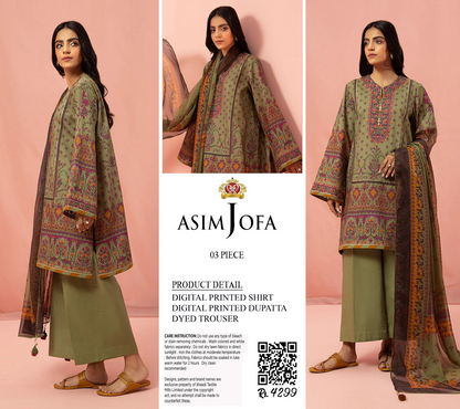 ASIM JOFA 3PC UNSTITCHED DIGITAL PRINTED COLLECTION
