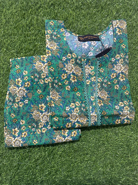 Saira & Samina Stitched CORDSET 2PCs Pure Lawn – Ready to Wear Collection