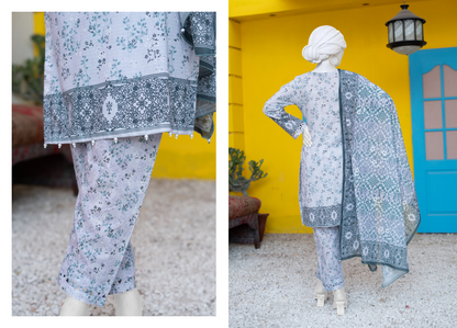 HAYA Fresh Arrival – Digital Printed MEKO Lawn 3PC Collection Design# 8