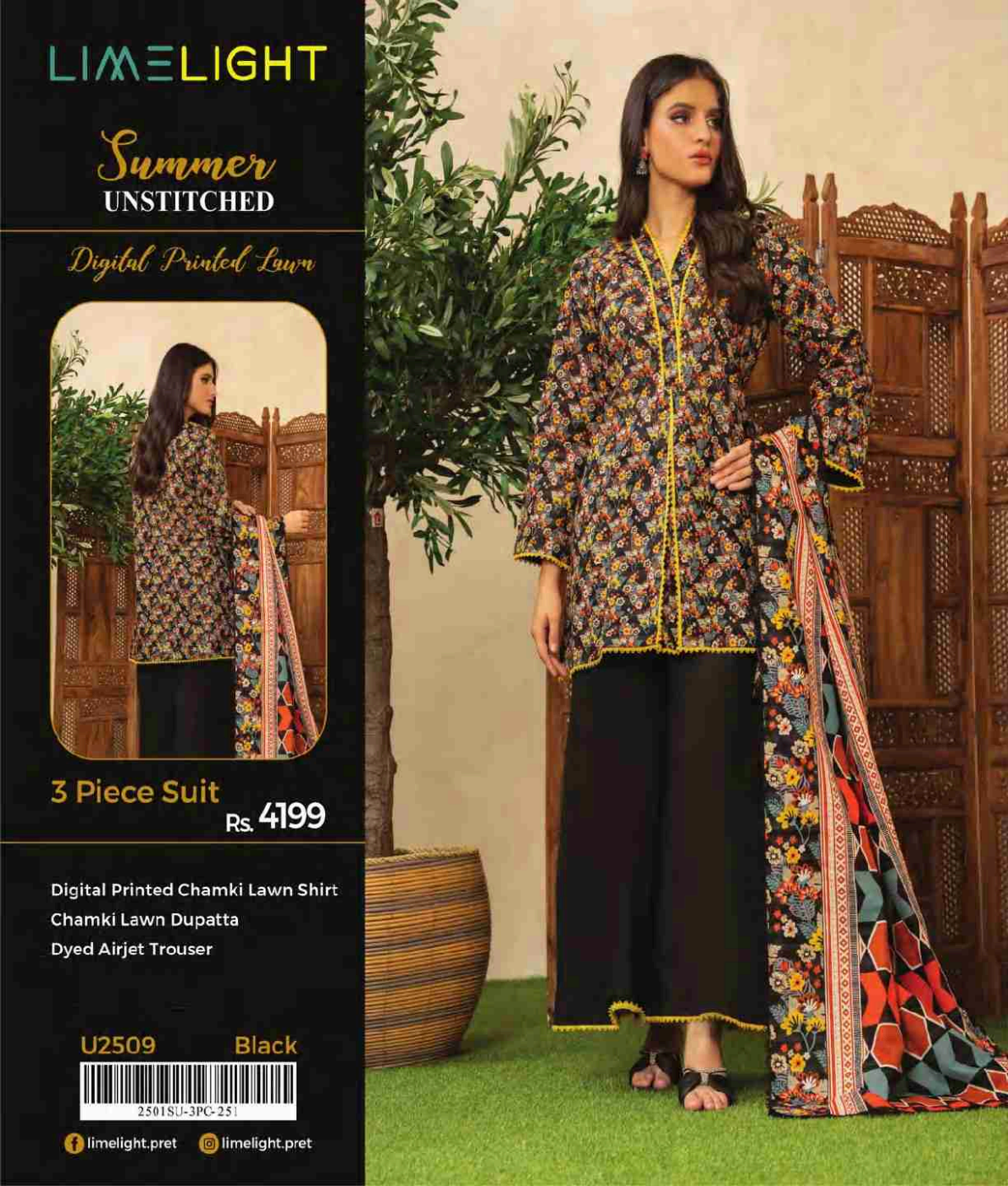 Limelight Chamkee Lawn 3Pcs 🔥