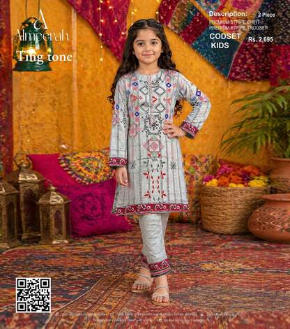 Almeerah Ting Tone Unstitched Kids 2Pcs Collection