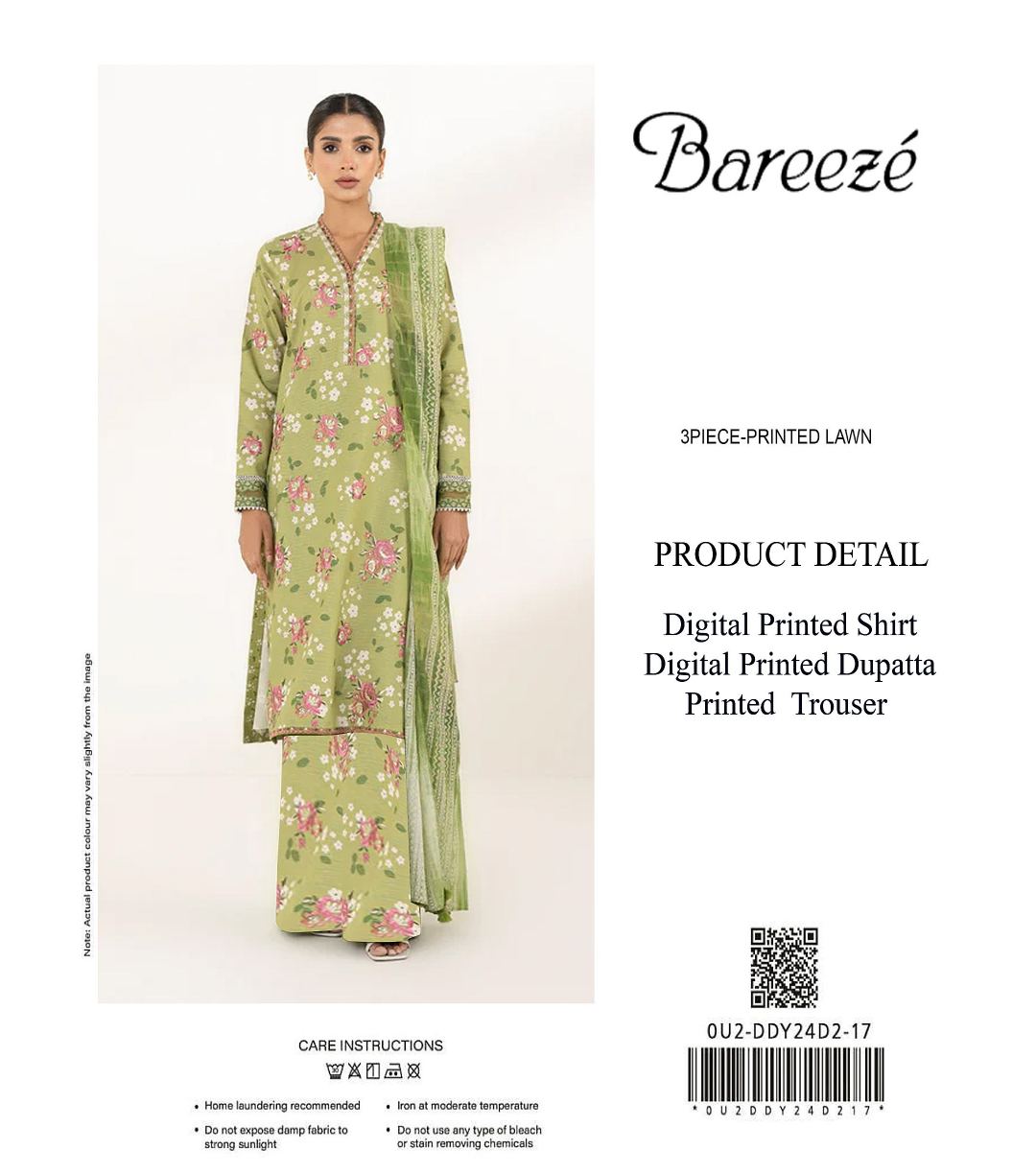 Bareezé Copy Unstitched Lawn 3 Pieces ❤️🔥