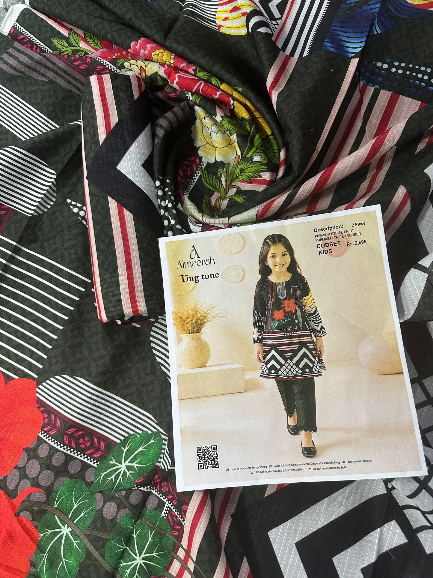 Almeerah Ting Tone Unstitched Kids 2Pcs Collection