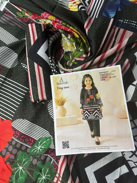Almeerah Ting Tone Unstitched Kids 2Pcs Collection