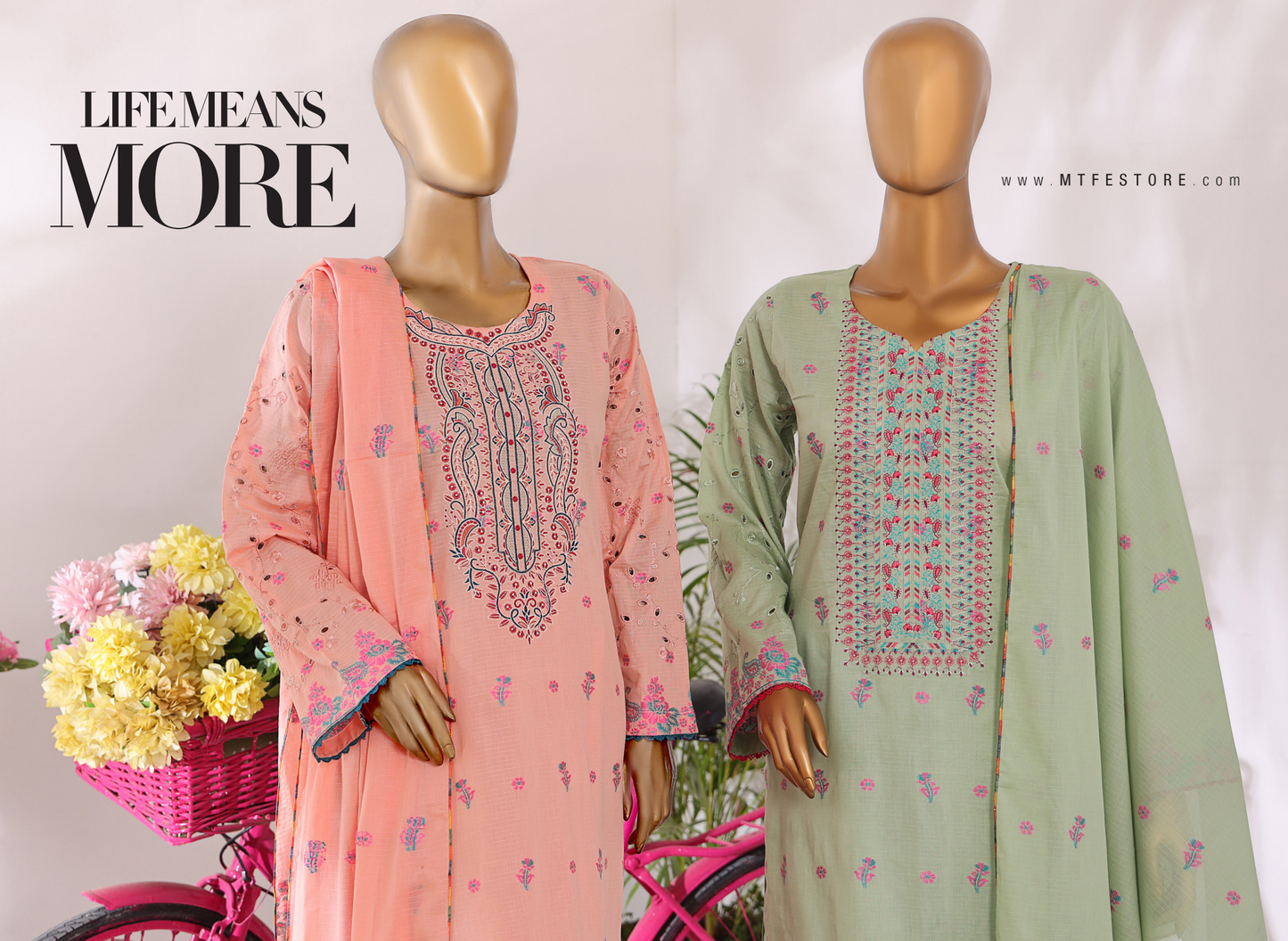 MTF MUSKAN JACQUARD 100% ORIGINAL CHIKENKARI SLEEVES 3PCS 👌🌼❤️