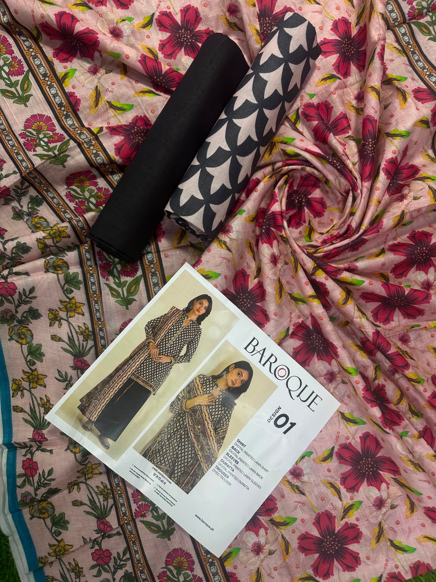 Baroque Black D-01 Printed Lawn Collection