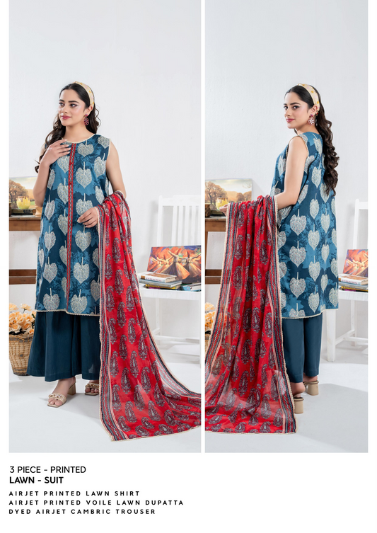 Zesh Unstitched Lawn 3 Piece 100% Original 🔥❤️