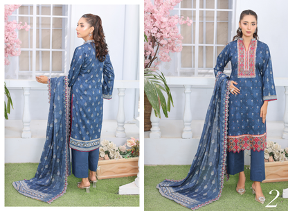 MTF AKASHA DIGITAL PRINTED EMBROIDERED DORIA LAWN COLLECTION