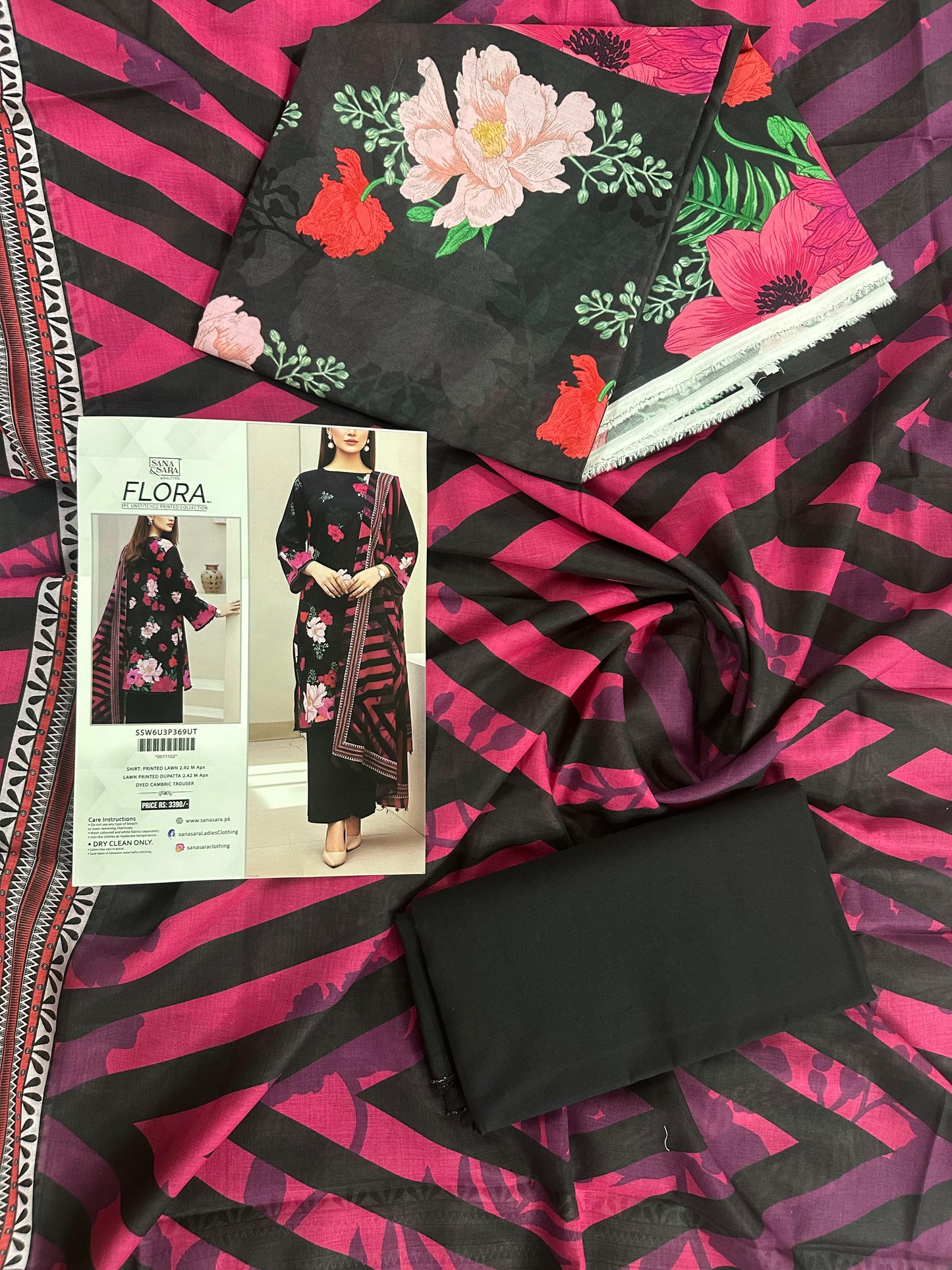 Salitex FLora Airjet Lawn 3PC Collection 2026 
by Sana & Sara Design #SSW6U3P369UT