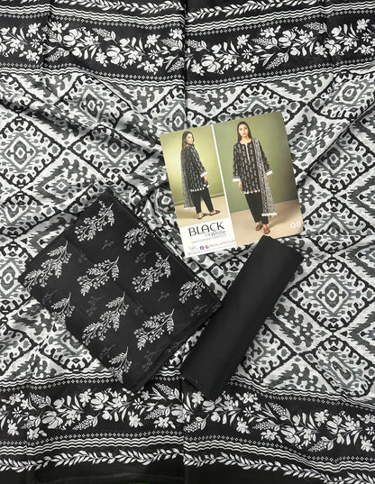 Salina Black & White Lawn Collection Vol-2 Design # 8
