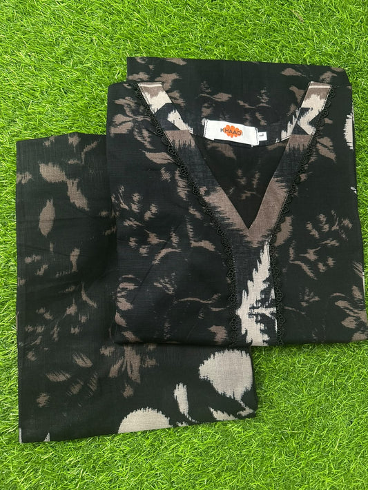 Khaadi Khaddar Black-Brown 2Pcs