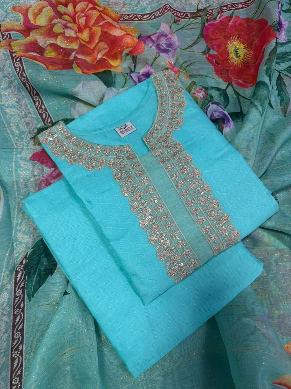 BQ EMBROIDERY BLUE STITCHED 3PCS RANDOMLY DESIGN