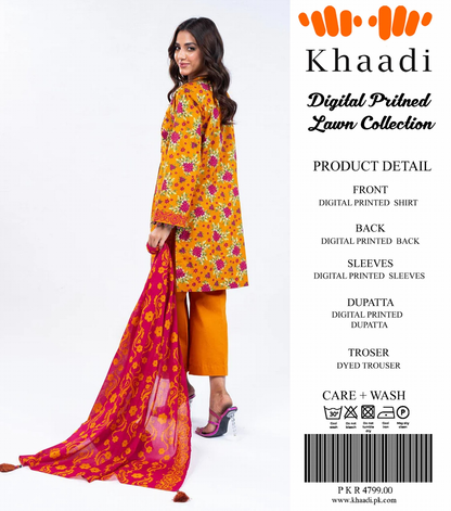 Khaadi Unstitched Lawn Printed  3PCs 💕🔥