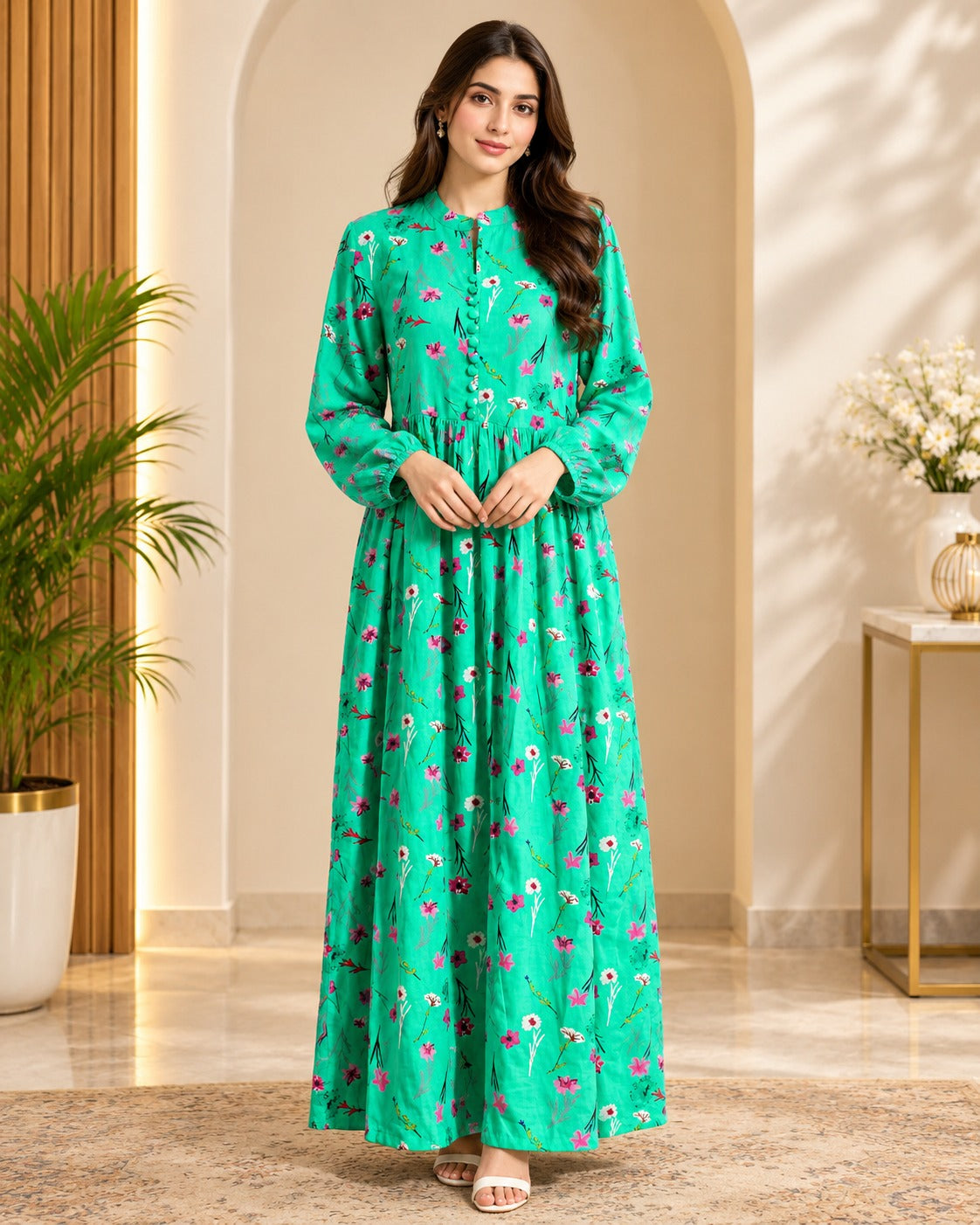 DIGITAL PRINTED GREEN MAXI