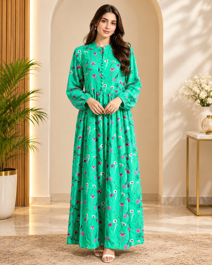 DIGITAL PRINTED GREEN MAXI