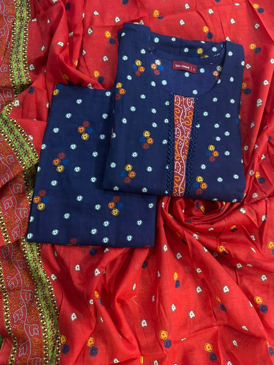 Bin Saeed Blue Stitch 3Pcs