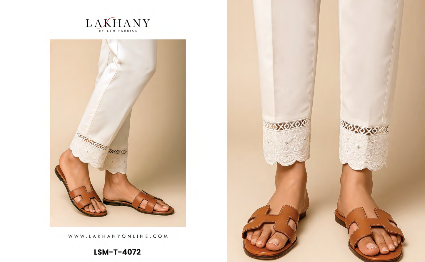 Lakhany 100 % Stitched Bottom in White 🤍