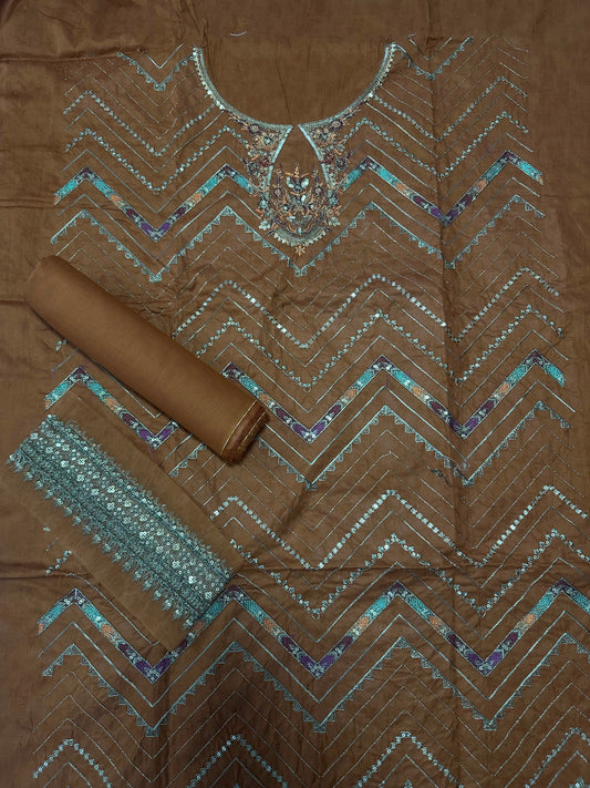 MARIA B–2PC Brown Emb Lawn Collection