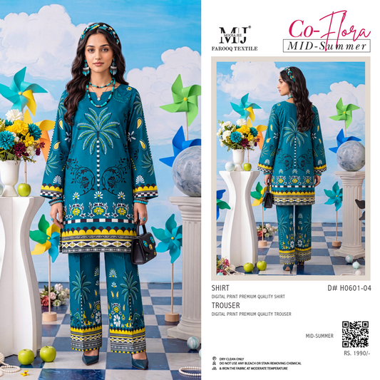 MJ CoFlora Teal S+T 2Pcs D#04